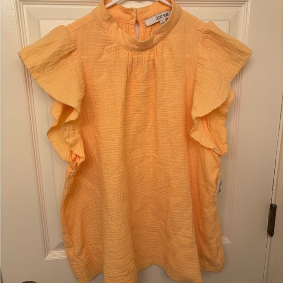 JOE'S JEANS Gauze Flutter Sleeve Top Apricot NEW - Picture 1 of 11